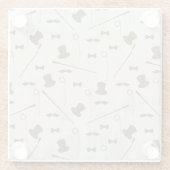 Retropatroon voor man 2 glazen onderzetter (Achterkant)