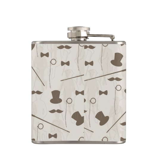 Retropatroon voor man 2 heupfles (Achterkant)