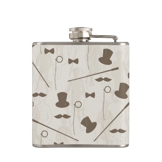 Retropatroon voor man 2 heupfles (Achterkant)