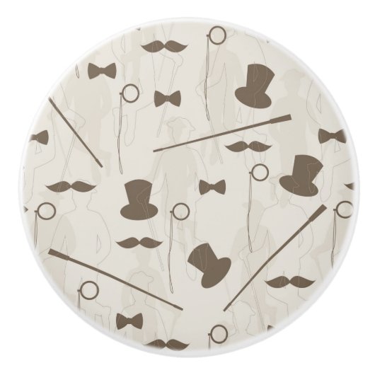 Retropatroon voor man 2 keramische knop (Voorkant)