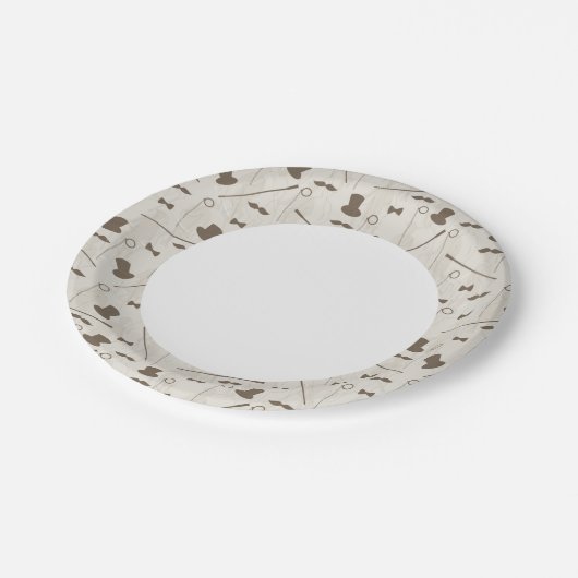 Retropatroon voor man 2 papieren bordje (Gekanteld)