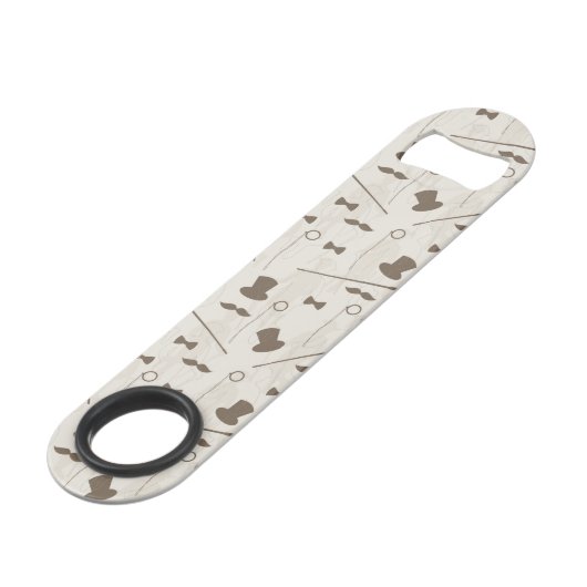 Retropatroon voor man 2 speed flessenopener (Achterkant Gekanteld)