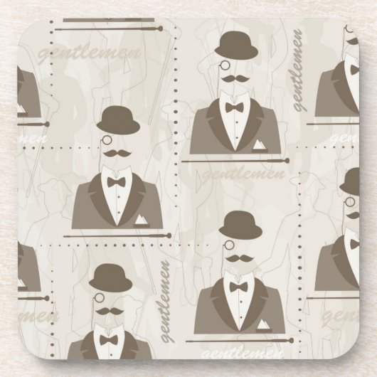 Retropatroon voor man bier onderzetter (Voorkant)