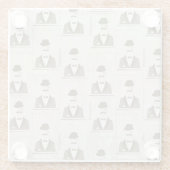 Retropatroon voor man glazen onderzetter (Achterkant)