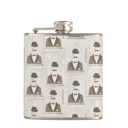 Retropatroon voor man heupfles (Voorkant)