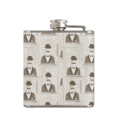 Retropatroon voor man heupfles (Achterkant)