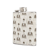 Retropatroon voor man heupfles (Links)