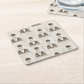 Retropatroon voor man kartonnen onderzetters (Schuin)