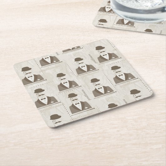 Retropatroon voor man kartonnen onderzetters (Schuin)
