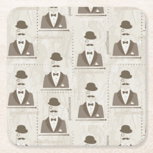 Retropatroon voor man kartonnen onderzetters