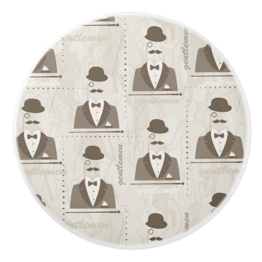 Retropatroon voor man keramische knop (Voorkant)