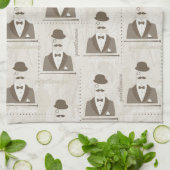 Retropatroon voor man theedoek (Gevouwen)