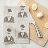 Retropatroon voor man theedoek (Quarter Fold)