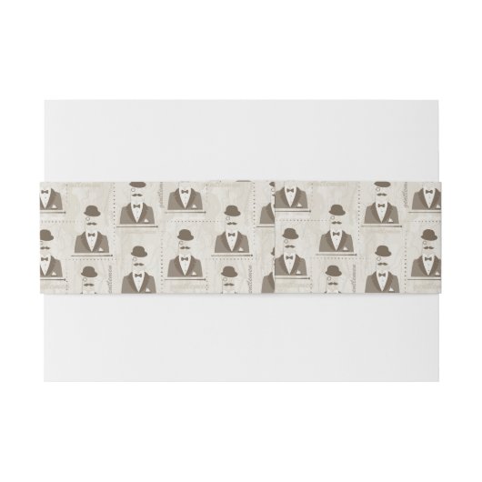 Retropatroon voor man uitnodigingen wikkel (Achterkant Voorbeeld)