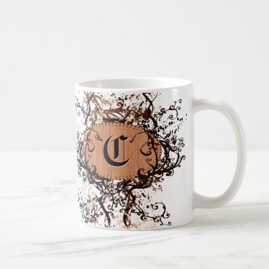 Retropatroonmonogram C Koffiemok (Rechts)