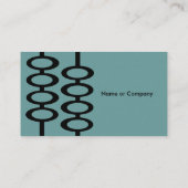 Retropatroonpatroon Visitekaartje - blauw/zwart (Achterkant)