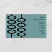 Retropatroonpatroon Visitekaartje - blauw/zwart (Voorkant)