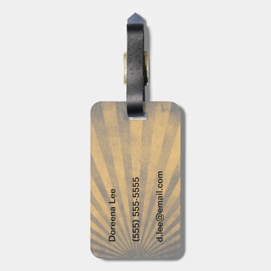 Retropatropatroachtergrond Bagagelabel (Achterkant verticaal)