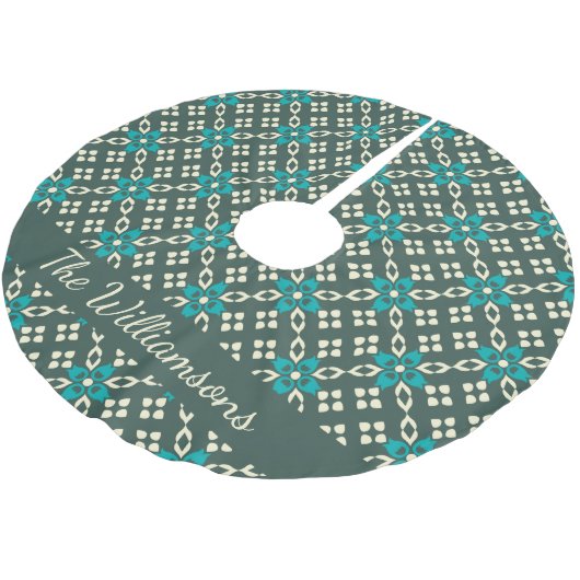  Retropatropatroon Emerald Green - Aangepast Kerstboom Rok (Gekanteld)