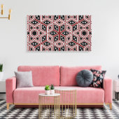 Retropatropatroon naadloos kunstcanvas #2 canvas afdruk (Insitu (Woonkamer))