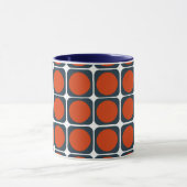 Retropatropatroon van 70 s in Oranje en blauw Mok (Midden)