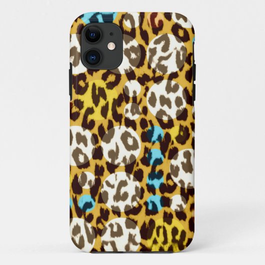 Retropatropatroondruk op de huid textuur van leopa Case-Mate iPhone case (Achterkant)