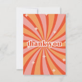 Retroperzik en roze werveling bedankkaart (Voorkant)