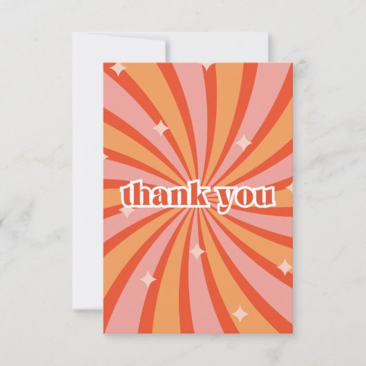 Retroperzik en roze werveling bedankkaart (Voorkant)