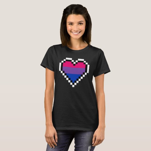 Retropixel lgbt bisexuality pride art t-shirt (Voorkant volledig)