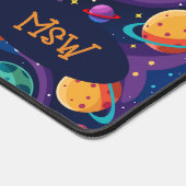 Retroplaneten met monogram bureaumat (Hoek)