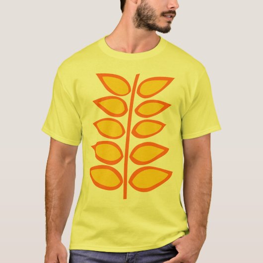 RetroPlant - Ambergeel en Oranje T-shirt (Voorkant)