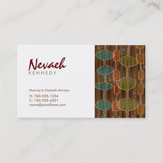 Retropods die kaarten roepen / contactkaartje (Voorkant)