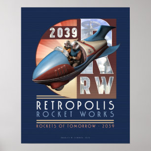 Retropolis Rocket Works poster (16x20 inch)