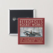 Retropolis Rocket Works Square Button (Voorkant /achterkant)