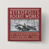 Retropolis Rocket Works Square Button (Voorkant)