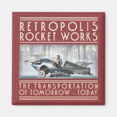 Retropolis Rocket Works vierkante magneet (Voorkant)