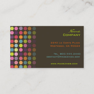 Retropolka-punten, donker grafiet visitekaartje