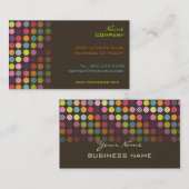 Retropolka-punten, donker grafiet visitekaartje (Voorkant / Achterkant)