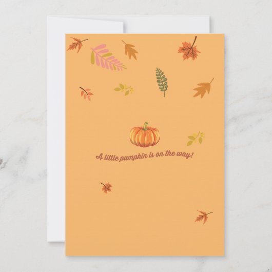 Retropomkin baby shower uitnodiging groen (Achterkant)