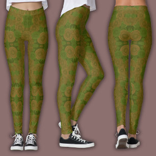 Retroprint Aardse bos Leggings