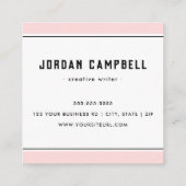 Retroradiale geometrische roze wit minimaal vierkante visitekaartje (Achterkant)