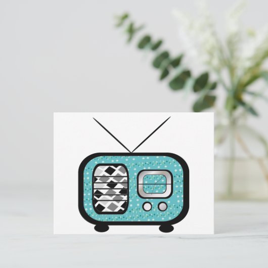 Retroradio Briefkaart (Staand voorkant)