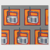 Retroradio Cadeaupapier (Vlak)