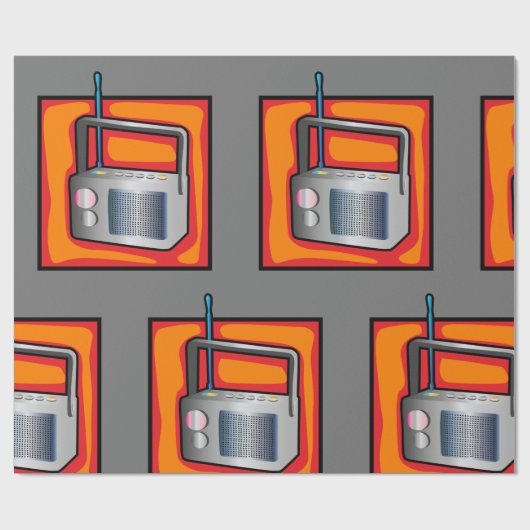 Retroradio Cadeaupapier (Vlak)