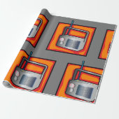 Retroradio Cadeaupapier (Uitgerold)