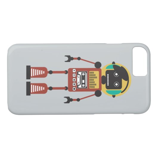 Retroradio robot Case-Mate iPhone case (Achterkant (Horizontaal))