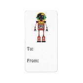Retroradio robot etiket (Voorkant)