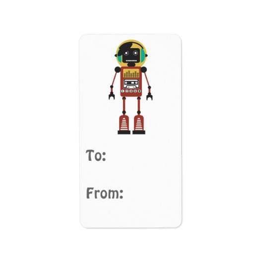 Retroradio robot etiket (Voorkant)