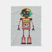Retroradio robot fleece deken (Voorkant)