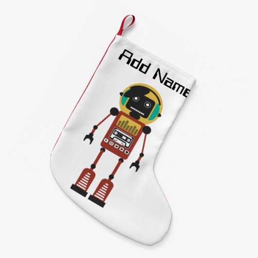 Retroradio robot kleine kerstsok (Voorkant (Hangend))